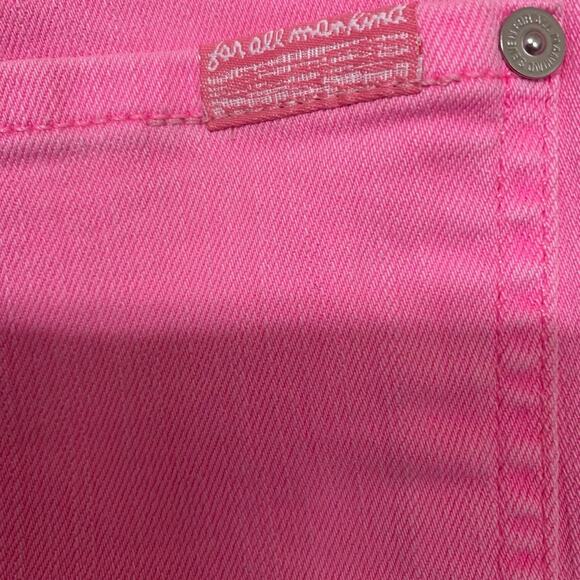 7 For All Mankind Pink High Waist Slim Kick Jean, NEW  Size 28 - Picture 5 of 9